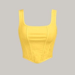 Yellow Cropped Tank Top (size S)